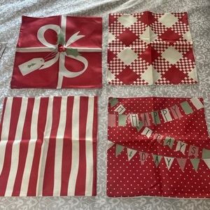 Set of 4 Holiday Throw Pillow Covers